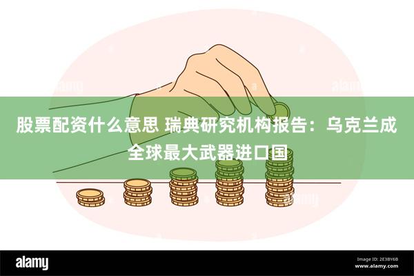 股票配资什么意思 瑞典研究机构报告：乌克兰成全球最大武器进口国